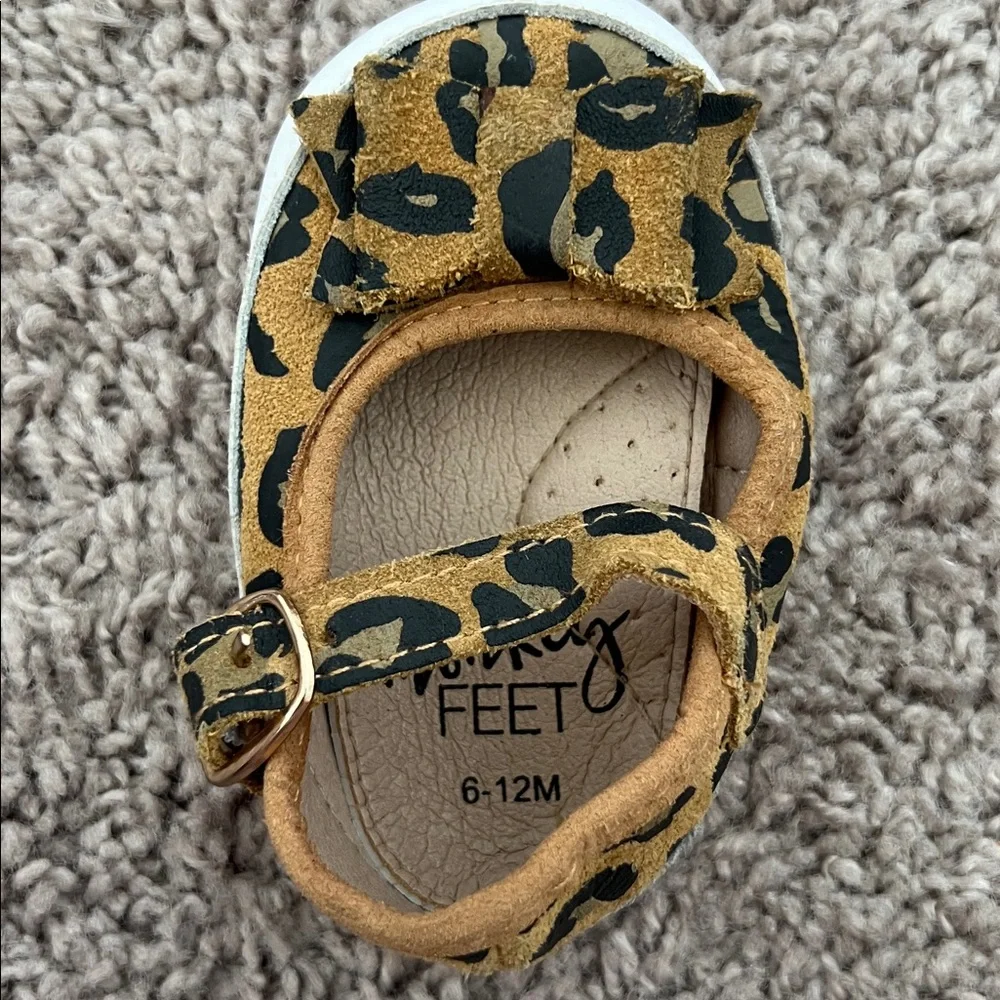 Monkey Feet Baby Walker Cheetah Print Mary Jane Shoes